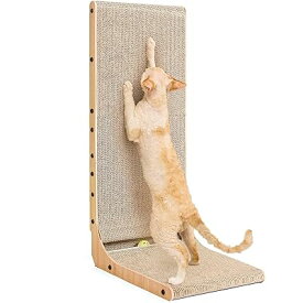 猫 爪研ぎ 猫 爪とぎベッド 猫 家 XL 猫グッズ 長い猫の爪とぎ段ボール （L字型，43x33x81cm）