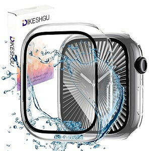 for Apple Watch 防水ケース Series10 42mm/46mm アップルウォッチ シリーズ 10用保護カバー ガラスフィルム 一体型 PC素材 タッチ感良好 全面保護 装着簡単 耐衝撃 高透過率 指紋防止 傷防止(クリア,46mm