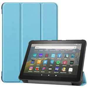 For Fire HD 8 / HD 8 Plus 2024/2022/2020 �P�[�X �O�܂�X�^���h�J�o�[ �����^ ���y�� �I�[�g�X���[�v�P�[�X Fire HD8/Fire HD8 Plus 2024 12���� �J�o�[ (�X�J�C�u���[)