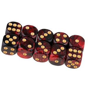 10 ʑ̃_CX D6TCR 6ʃ_CX16mm Dungeons and Dragons ADNDA TRPGA MTGȂǃe[uQ[p (bh ubN)