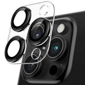 カメラカバー iPhone 16 Pro/16 Pro Max用 カメラフィルム 透明台座 全面保護 9H強化ガラス 傷防止 レンズ保護 耐衝撃 アイフォン16 プロ/16 プロmax用 カメラ保護 高透過率 黒縁取り 露出オーバー防止