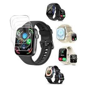 対応 スマートウォッチ 1.85/1.91/2.01インチ フィルム 保護フィルム高感度です 高い透明度 反射低減 指紋防止 柔軟液晶保護フィルム Smart Watch 1.85/1.91/2.01インチ 保護フィルム【4枚入り】
