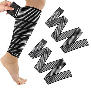 テーピングサポーター 2枚 バンテージ サポーター ふくらはぎ 膝 太もも テーピング フリーサイズ マジックテープ 滑り止め 通気性 伸縮性に 調整可能 男女兼用 (150cm)