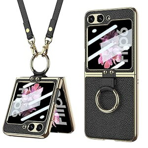 Galaxy Z Flip6 �P�[�X �X�g���b�v�t�� Samsung �M�����N�V�[z�t���b�v6 / SC-54E �p �J�o�[ �����O�t�� �X�}�z�P�[�X �y�� �t���ی�t�B�����t�� �J���������Y�ی� ���^ �S�ʕی� �l�C �d�C���b�L ��