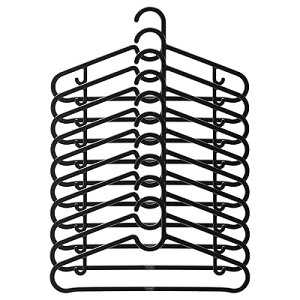 IKEA/ SPRUTTIG:ハンガー10個セット ブラック (403.170.78)