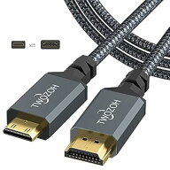 Mini HDMI to HDMIケーブル 1M, 4K 60Hz UHD Mini-HDMIオス-HDMIオス変換ケーブル,HDMI ケーブル タイプC…
