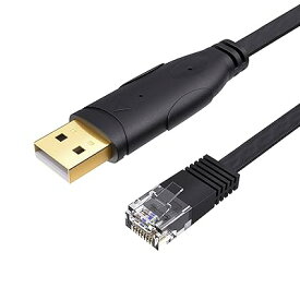 USBコンソールケーブル, [FTDI-FT232RL チップ内蔵] USB-RJ45シリアルケーブル Cisco、NETGEAR、TP-Link、Linksys、Ubiquiti、Huaweiルータ/スイッチ用 Mac、Windows及びLinu