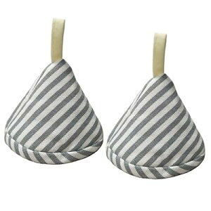 三角鍋つかみ 2個セット キッチンミトン オーブンミトン おしゃれ かわいい 北欧風 耐熱ミトン なべ 鍋蓋 左右兼用 収納便利 (ストライプ)