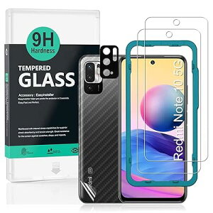 KXtB Redmi Note 10 5G/POCO M3 Pro 5G(6.5") p  KX ی tB 2Zbg JYve N^[t(ޗ) wʕیtBt ȒPLbgt