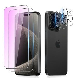 yu[CgJbgziPhone15ProMax KXtB (2) + iPhone15 ProMax JtB (2) ACtH15v}bNX KX یtB iphone15ProMax ʕیV[g 15Pro