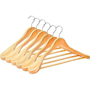 スーツハンガー 木製ハンガー 衣類ハンガー 洋服ハンガー 肩幅大きめ 滑り止め スーツ・ジャケット・コートホテル用 ナチュラル