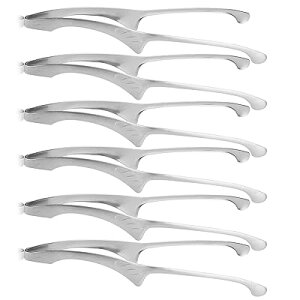 トング 焼肉 ステンレス 自立式 キャンプ バーベキュー 菜箸 すべりにくい 取り分け パスタ 焼肉トング (円端, 6本セット)