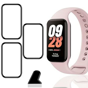 �y3���Z�b�g�z �Ή� Xiaomi band 8 Active �t�B���� �K���X�t�B���� 3�� PET������ �Y�f�@�� ������