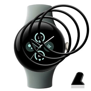 �y3���Z�b�g�z �Ή� Google Pixel Watch 3 45mm �t�B���� �K���X�t�B���� 3�� PET������ �Y�f�@�� ����