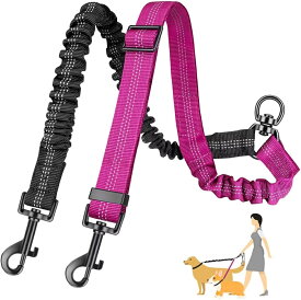 1.6フィートの長さのデュアルドッグリーシュアタッチメント - 小型犬から大型犬のトレーニ