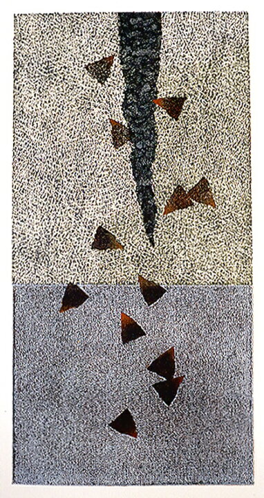 楽天市場】版画/木版画 筆塚稔尚 降りて来るものたち 現代アート 抽象 