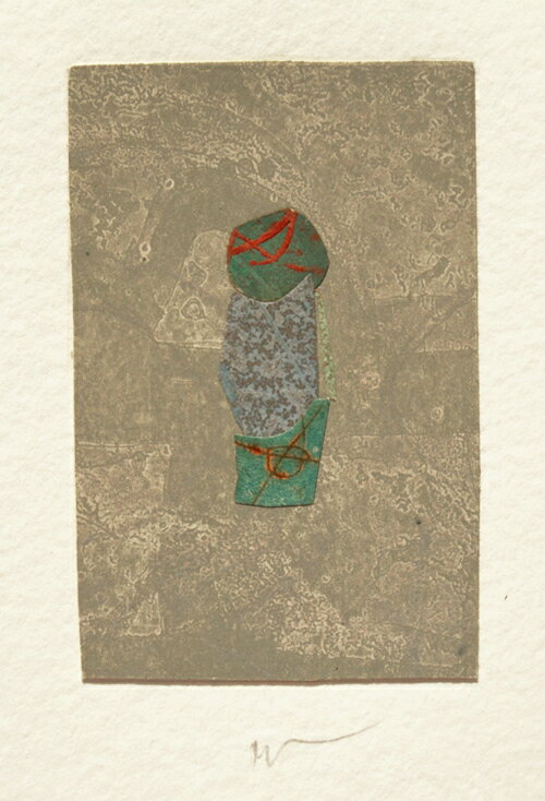 山本正文、冬のつぼみ-、版画/銅版画+コラージュ