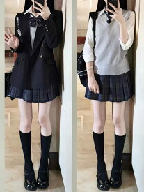 卒業式 スーツ 女の子 卒服 入学式 JK 高校生 中学生 なんちゃって制服 韓国 制服 ブレザー セット 8 点セット 白 ブラウス フォーマル