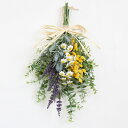 ミモザ ラベンダー リース スワッグ 玄関飾り 造花