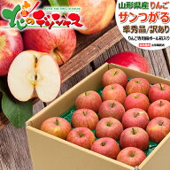 【出荷中】山形県産 ご家庭用 りんご サンつがる (準秀品or訳あり/冷蔵便) 秋の味覚 林檎 リンゴ 5kg 10k…