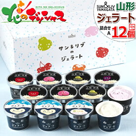 サン＆リブ ジェラート 詰合せ Aセット (12個) 山形食品株式会社 山形代表 ジェラート イタリア 濃厚 アイス アイスクリーム 氷菓 詰め合わせ ギフト 贈り物 お祝い お礼 お返し 内祝い プレゼント スイーツ 果物 フルーツ 送料無料 お取り寄せ 【出荷場:山形県H】