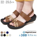 《1000円〜最大4000円OFFクーポン》 リゲッタ カヌー レディース サンダル 編み込み ウェッジソール 歩き やすい かかと あり バック ベルト 脱げ ない 履きやすい 疲れない 痛くない 幅広 大きいサイズ フラットウェッジ 日本製 CJFW3501a CJFW3516