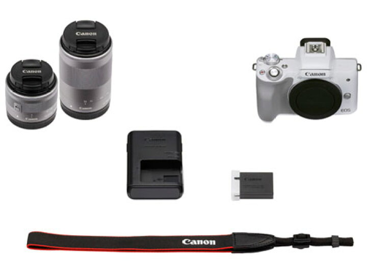 楽天市場】展示品 Canon EOS Kiss M2 ダブルズームキット [ホワイト 