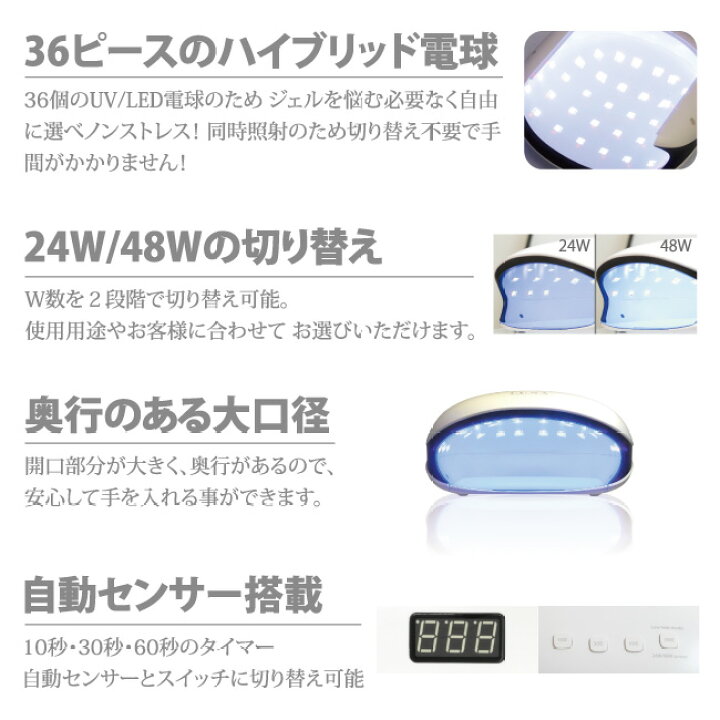 楽天市場】シャレドワ LED-UVライト LUNA 48W ローヒートモード搭載 
