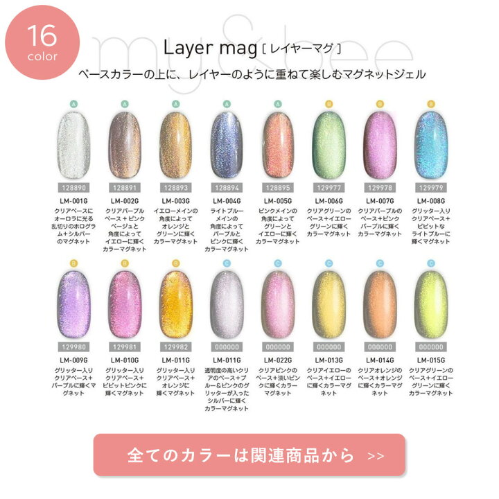 楽天市場】my&bee マイビー レイヤーマグセットC 8ml 5色セット LM 