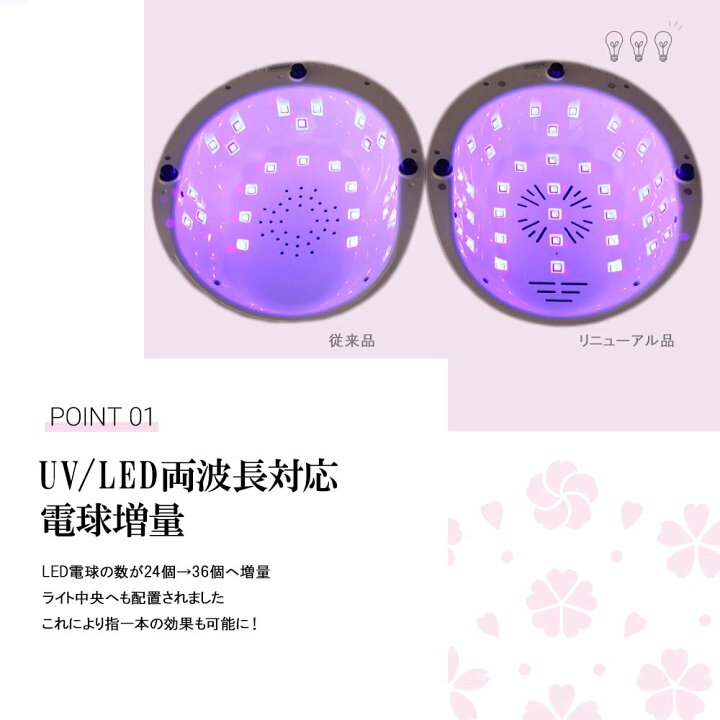 楽天市場】sacra サクラ ジェルネイル コードレス UV/LEDライトlll 48W 