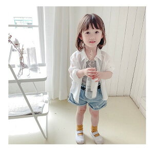 キッズ シアーシャツ 日焼け止め コート 白 夏用 アウトドア ベビー 薄手 男の子 女の子向け 涼感 透け感 日焼け対策 カジュアル アウター ホワイト グリーン 80 90 100 110 120 130 140