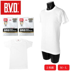 BVD 丸首 半袖 Tシャツ メンズ 紳士 2枚組 アンダーウェア 肌着 インナー 下着 アンダーウェア セット 綿100% 丈夫 長持ち G013A