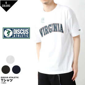 DISCUS ATHLETIC ディスカス アスレチック Tシャツ カレッジ カレッジロゴ 無地 半袖 半そで 丸首 メンズ レディース おしゃれ