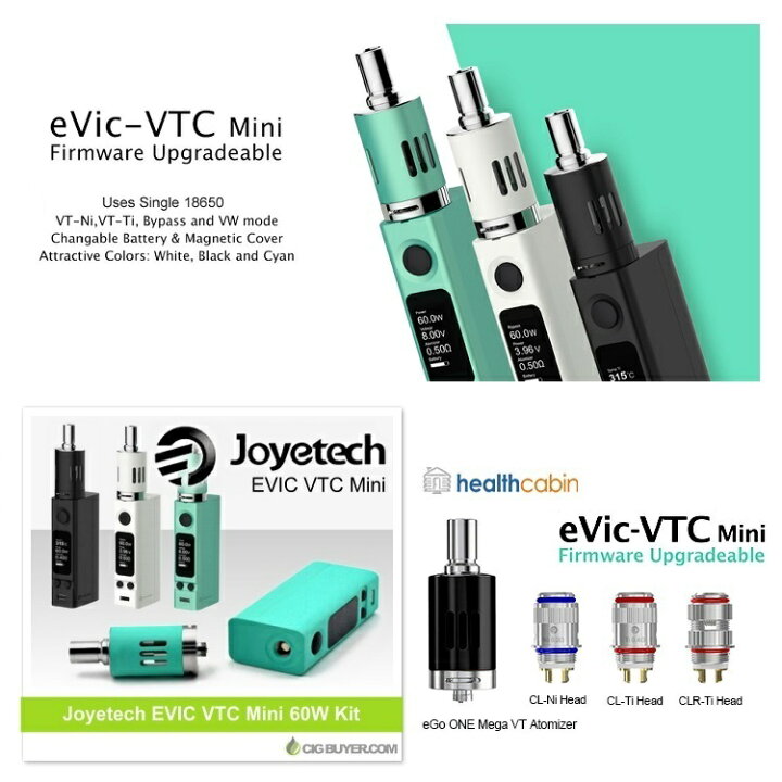 楽天市場】電子タバコ リキッド 式 joyetech 社製 evic-vtc-mini フル 