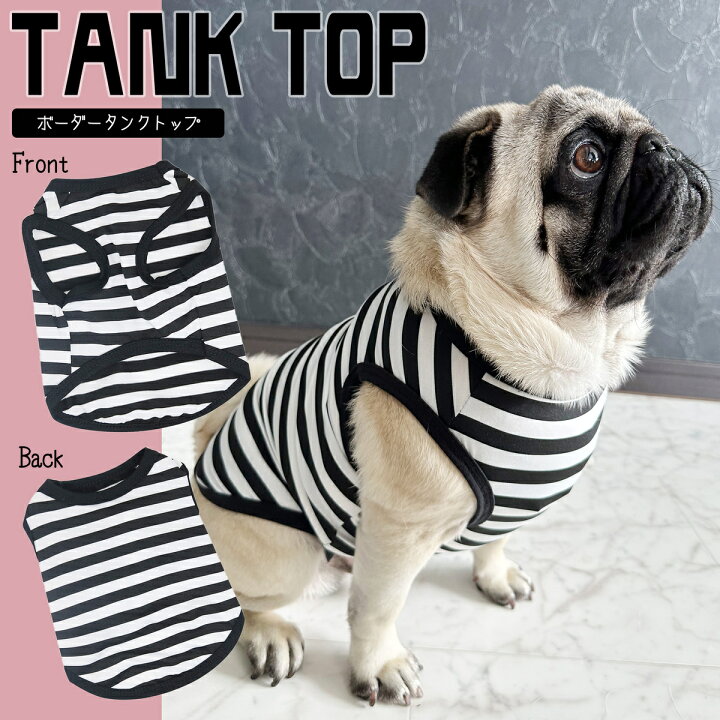 楽天市場】犬服【G-snap】無地 シンプルボーダー ブラック タンク 