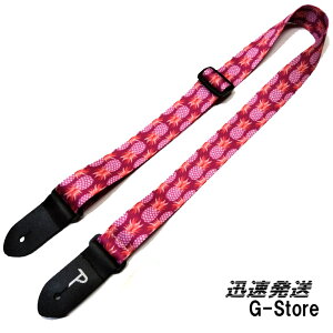 Perri's �E�N�����X�g���b�v FWS15-7128 �p�C�i�b�v���� �p�[�v�� 1.5inch FABRIC UKULELE STRAP - PURPLE PINEAPPLES �y���[�Y