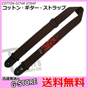 Perri's M^[Xgbv CWSSP-7038  uE RbgM^[Xgbv BRWN COT GTR STP W SCREEN PRINTED CHERRY FLWS y[Y