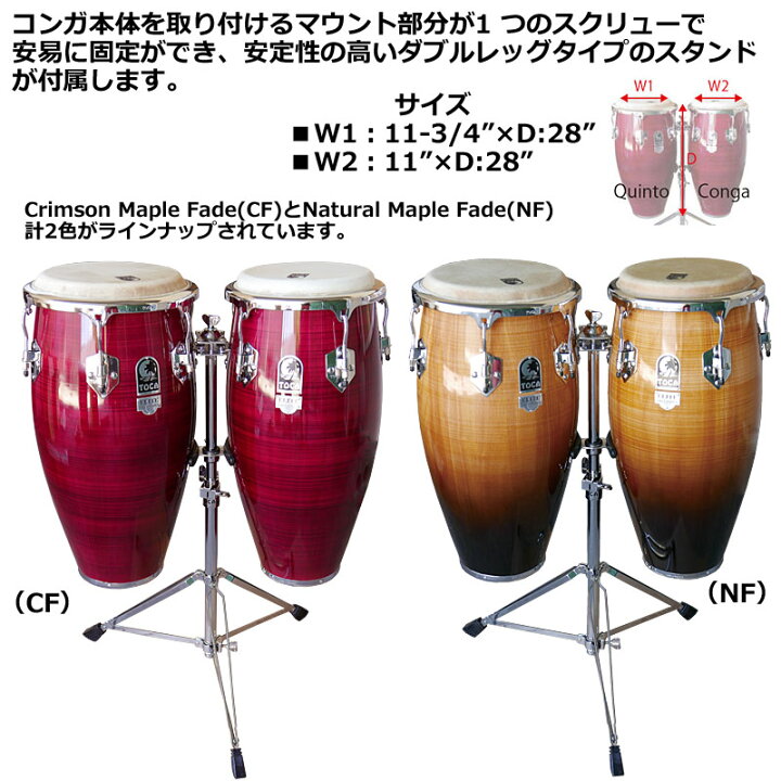 楽天市場】TOCA キント＆コンガ 3100CF 11インチ＆11 3/4インチ 木製 