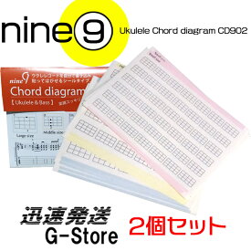 コードダイアグラムシール ウクレレコードシール×2個セット Ukulele Chord diagram CD902