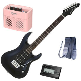 セイコーチューナー＆アンプセット！AriaProII エレキギター MAC-STD MBK＋SAT10B＋ギターストラップ＋AG-05 PK