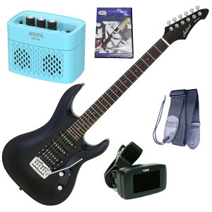 AriaProII エレキギター MAC-STD MBK+チューナー+ギターストラップ+AG-05 BL+教則DVD