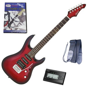 セイコーチューナー&教則セット!AriaProII エレキギター MAC-STD MRS+SAT10B+ギターストラップ+教則DVD