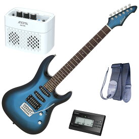 セイコーチューナー＆アンプセット！AriaProII エレキギター MAC-STD MBS＋SAT10B＋ギターストラップ＋AG-05 WH