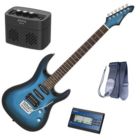 セイコーチューナー＆アンプセット！AriaProII エレキギター MAC-STD MBS＋SAT10L＋ギターストラップ＋AG-05 BK