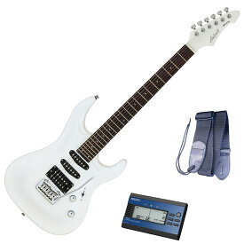 セイコーチューナーセット！AriaProII エレキギター MAC-STD PWH＋SAT10L＋ギターストラップ