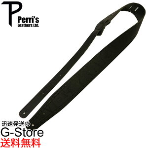 Perri's �M�^�[�X�g���b�v P25FE-6899 �G���{�X���H ���U�[ 2.5" BLACK BELT LEATHER W FULL STRAP EMBOSSING -SKULLS GUITAR STRAP �y���[�Y
