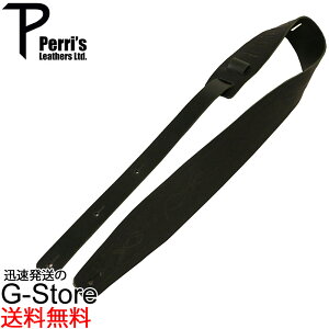 Perri's �M�^�[�X�g���b�v P25FE-6901 �G���{�X���H ���U�[ 2.5" BLACK BELT LEATHER W FULL STRAP EMBOSSING -STARS GUITAR STRAP �y���[�Y
