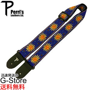 Perri's M^[Xgbv TWS-7009 WK[hD 2" SUNS-BLU JACQUARD GUITAR STRAP y[Y