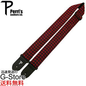 Perri's ギターストラップ TWS-7064 ジャガード織り 2" BLK RD DIAMOND JACQUARD GUITAR STRAP ペリーズ