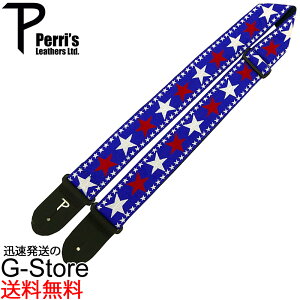 Perri's ギターストラップ TWS-7068 ジャガード織り 2" RED, WHITE & BLUE JACQUARD GUITAR STRAP ペリーズ